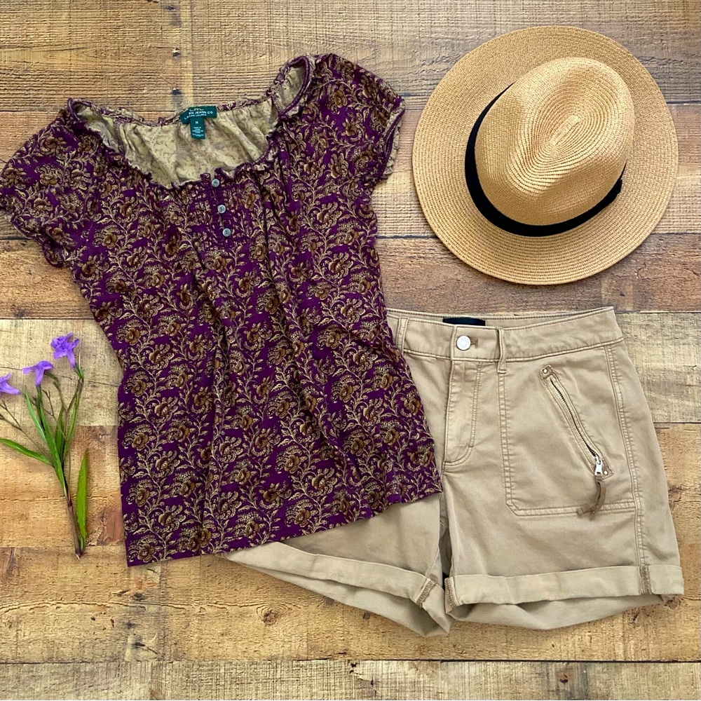 Lauren Ralph Lauren Puff Sleeve Floral Blouse